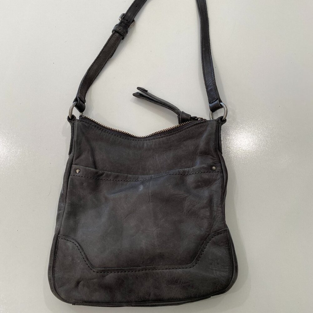 Frye Melissa Charcoal Gray Leather Crossbody Purse